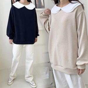 [강물처럼]위쉬몰 ZY 두겹라운드카라니트티(K401H209) 빅사이즈