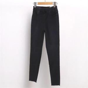 [강물처럼]빅사이즈사랑해요 6651L209 밴딩 블랙 데님 진 LO (90