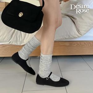 [디자이어로즈][디자이어로즈] 발편한 스웨이드 메리제인 플랫슈