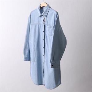 [강물처럼]빅사이즈사랑해요 I565L209 데님셔츠카라롱원피스 LO