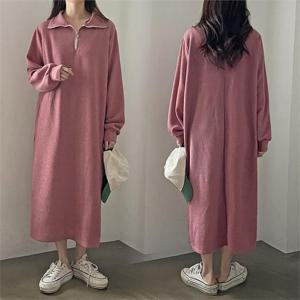 [강물처럼]위쉬몰 GO 반집업골지롱원피스(K343H209) 빅사이즈 (9