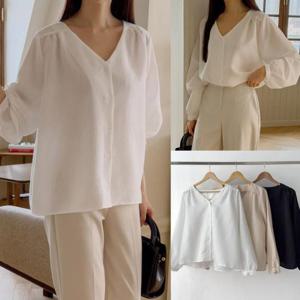 [강물처럼]위쉬몰 RD 모모브이플리츠블라우스(U224H504) 빅사이