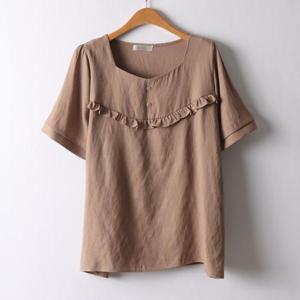 [강물처럼]아이우먼 스퀘어넥버튼반팔티 NBI797M504 빅사이즈 (3