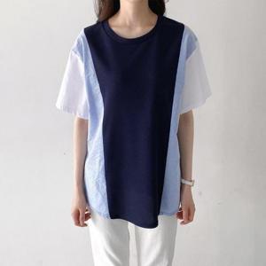 [강물처럼]아이우먼 쿨링스트라이프반팔 NBE089M504 빅사이즈 (3