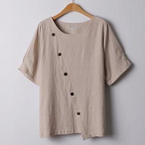 [강물처럼]아이우먼 린넨자켓버튼반팔티 NBI853M504 빅사이즈 (3