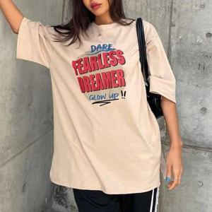 [강물처럼]아이우먼 드리머로고박시반팔티 NMU233M504 빅사이즈