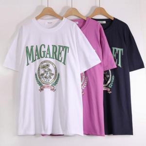 [강물처럼]빅사이즈반팔티 U045L504 플라워프린팅면박시티 WB (3