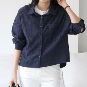 [강물처럼]아이우먼 트리카라단추포켓남방 SMU012M504 빅사이즈