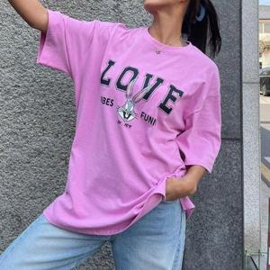 [강물처럼]아이우먼 버니캐릭터박스반팔티 NMU249M504 빅사이즈