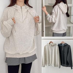 [강물처럼]위쉬몰 SM 블리지퍼끈후드배색티(U006H504) 빅사이즈