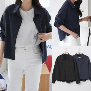 [강물처럼]위쉬몰 SM 무드카라포켓크롭남방(U012H504) 빅사이즈