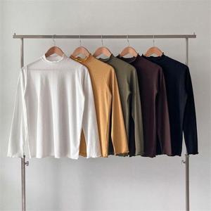 [강물처럼]빅사이즈사랑해요 K282L209 골지반폴라물결긴팔티 BN