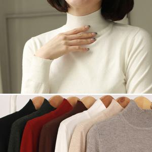 [웬디즈갤러리][후기폭발/즐겨찾는 니트]얀센 반폴라 니트/데일리룩/모임룩/출근룩 TKN005