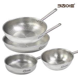 키친아트 퀸 엠보 인덕션 통5중 304스텐 후라이팬세트 4종 후20+28+웍20+28