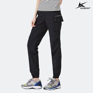 [코몽트] 여성 밴딩 조거 카고 팬츠 블랙