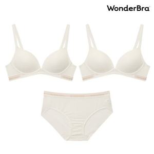 [Wonderbra] 푸쉬업 밴드 노와이어 브라2+팬티1 3종세트 아이보리 WBWBR5M02(2)_PT