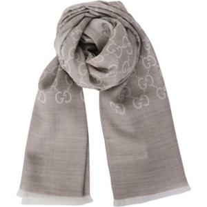 구찌 165904 3G646 9500 자카드 GG 울 실크 투톤 스카프 베이지