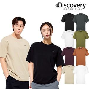 [백화점]디스커버리 25SS 이월/할인/기본/공용/커플티/남성/여성/레이어드/냉감소재/프레시벤트 스몰로고 세미오버핏 반팔티셔츠 DXRS75053/DXRS7Q053