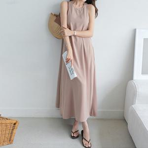 [나크21] 홀터넥컷 A라인 롱원피스 NK22-O-10 /빅사이즈