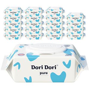 도리도리 퓨어 물티슈 캡형 100매x20팩 대용량