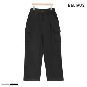 빌리버스 남성 와이드 팬츠 BJJ039 기모 원턱 트레이닝 밴딩 바