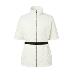 헤지스 골프 여성 24FW 가격인하화이트 사각 퀼팅 반팔 점퍼 HWJU4D971OW