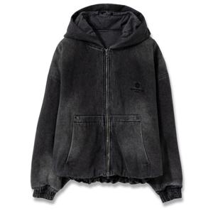 우영미 그레이 데님 후드 점퍼 W243JP26988G MRK