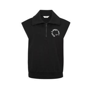 헤지스 골프 여성 24FW 간절기필수템블랙 여성 하프집 저지 베스트 HWTS4C923BK