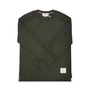 톰브라운 코튼 사선 스트라이프 티셔츠 그린 MJS245A 07323 320