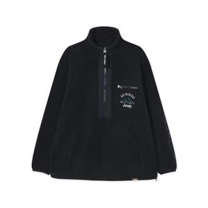 JEEP 공용 뽀글이 반넥 아노락 티셔츠 JM4TZU404-블랙