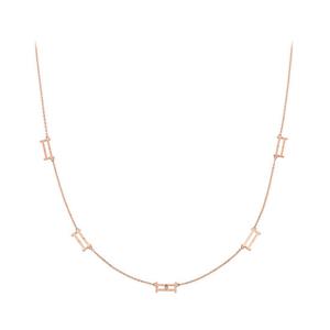 [티르리르] 14K 핑크골드 위빙 T 유닛 목걸이 TNJK4P00005M