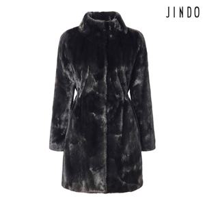 [진도] 모피 스탠드 카라 밍크 하프코트 (JFH89BA)