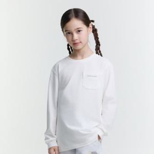 [내셔널지오그래픽키즈]K251UTS910 스몰로고 포켓 긴팔티 WHITE