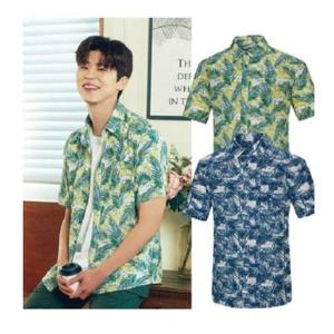 [콜핑]LD18 남성 여름 하와이안 패턴 프린트물  반팔셔츠 KVH5817M