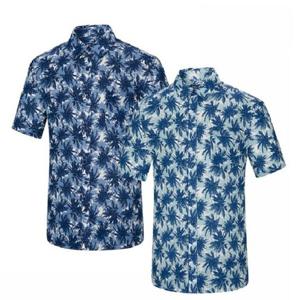 [콜핑]LD18 남성 여름 야자수 패턴 프린트 반팔셔츠 KVH5818M