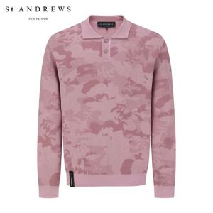 [세인트앤드류스] 남성 카모플라주 패턴 칼라 니트