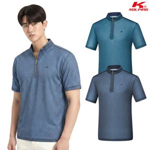 콜핑 남성 하이쿨 메쉬 패턴 등산 반팔 카라 티셔츠 GS