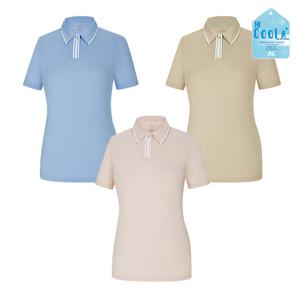 콜핑 여성 시어서커 배색 등산 반팔 카라 티셔츠 GS