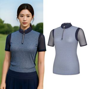 콜핑 여성 크레오라 메쉬배색 등산 반팔 반집업 티셔츠 GS