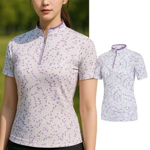 콜핑 여성 크레오라 프린트 복원력 등산 반팔 반집업 티셔츠 GS