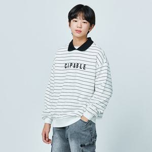 [소이] 남자 봄이월 스트라이프 요꼬카라맨투맨티(25S1408)