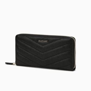 [질스튜어트] 모마퀼팅 블랙 소가죽 지퍼 장지갑 JAWA5E841BK