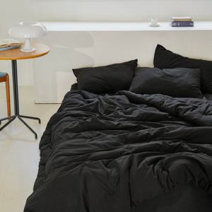 [아이르 프리미엄]디어나잇 매트블랙 60수 고밀도 차렵이불+베개 퀸Q