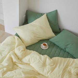 [아이르 프리미엄]디어나잇 버터옐로우 60수 고밀도 차렵이불+패드+베개 퀸Q