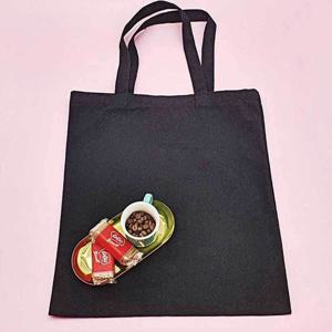 에코백 무지 가벼운 캔버스 세로 블랙 토트백 L