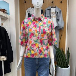 클리지 DP01 튤립 패턴 빅포켓 셔츠 CP3WBL13