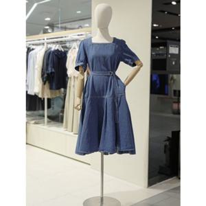 SOUP 숲 벨티드 스퀘어넥 반팔 데님 원피스 (SB4OP38)