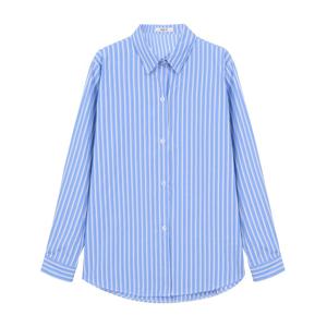 [에이비에프지]스트라이프 패턴 긴팔 롱 면 남방 APZ5ZB36G