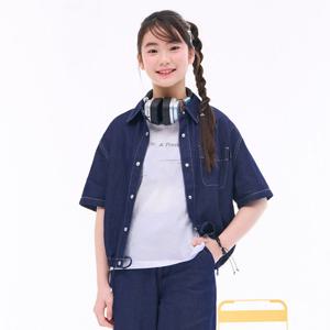 [오션스카이] 여아 크롭 데님 셔츠자켓-EBJG5551D04