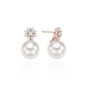 [미니골드] [담수8.5] 다알리아진주 귀걸이 ETRS4096